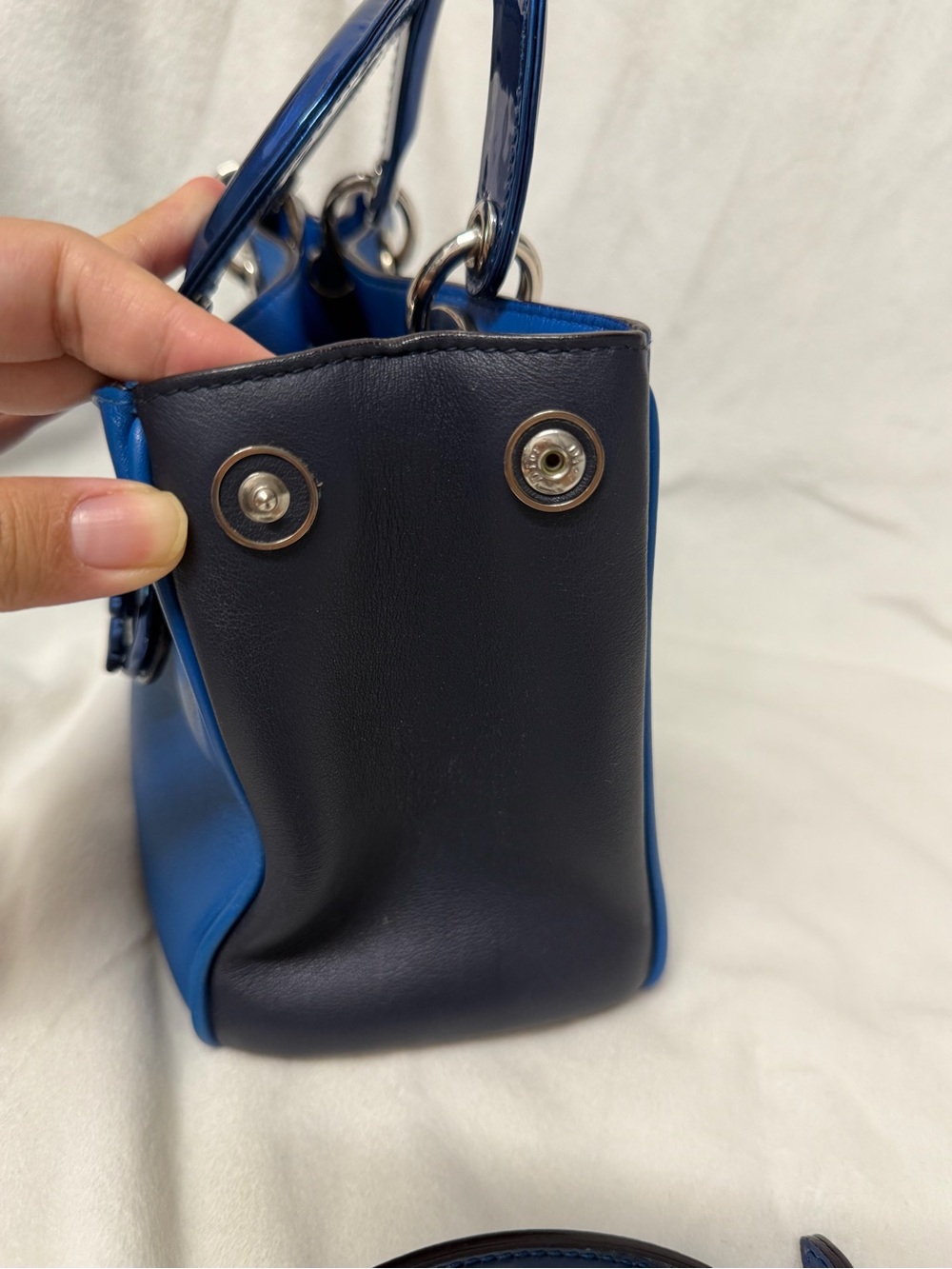 Christian Dior Blue Mini Diorissimo Tote Crossbody Bag ๐ - Picture 5 of 16
